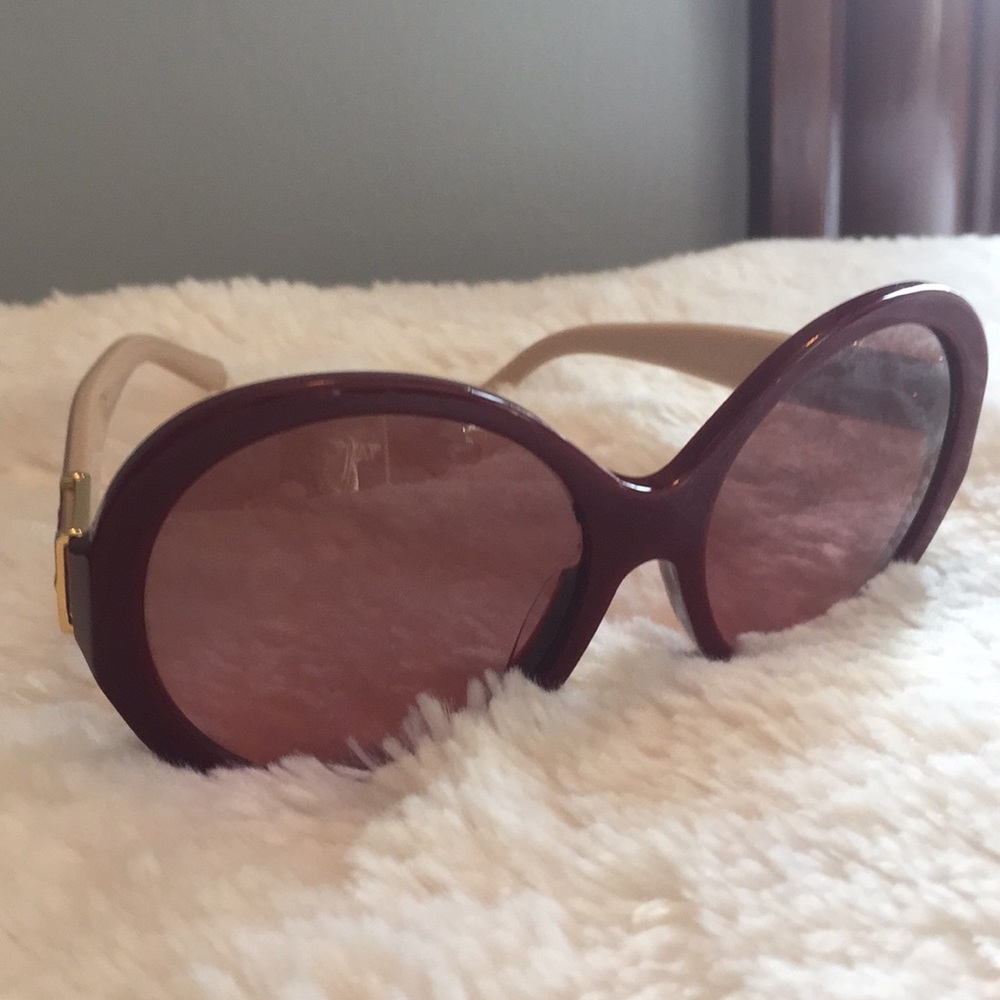 Tory Burch sunglasses cranberry/tan gold logo